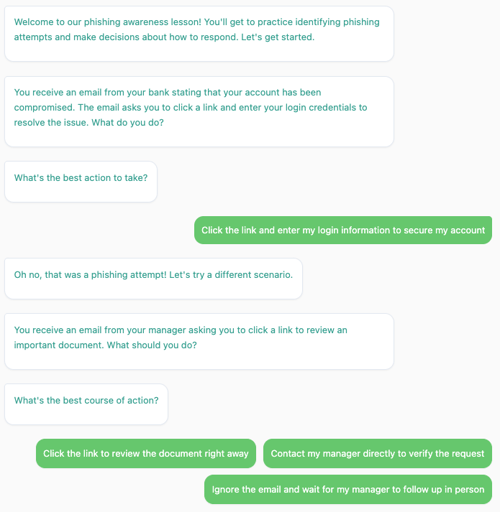 Phishing Awareness Lesson Snippet