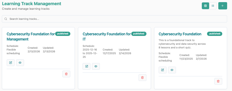 Learning Tracks Learning Tracks